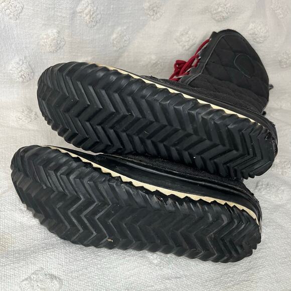 Sorel Quilted Tall Snow Boot Black Leather Waterproof Lace Up Lined Women’s 7.5 - Picture 7 of 7